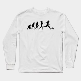 Football Player Human Evolution Silhouette Long Sleeve T-Shirt